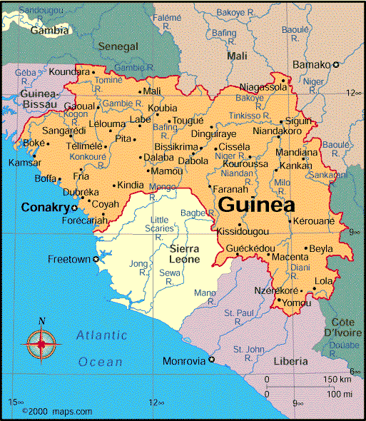 guinee politique carte